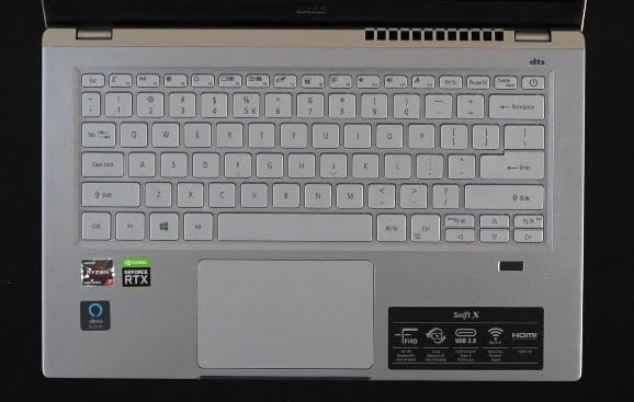 Swift X Creator Laptop Keyboard TouchPad