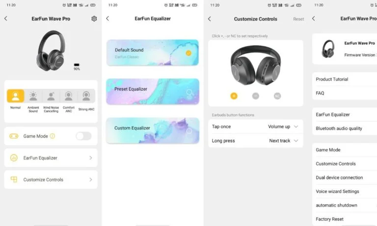 Earfun Wave Pro in App Customization